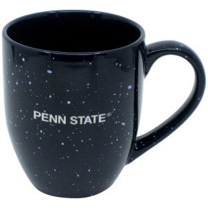 mug etched Penn State on navy speckle
